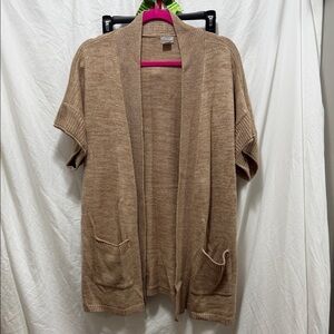 Chico's Tan Women's Cardigan with Pockets